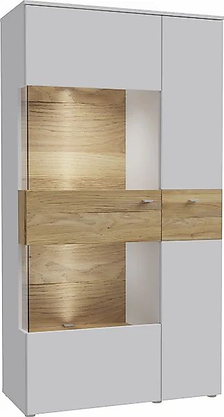 FORTE Vitrine "Como" Highboard, LED Beleuchtung Einlegeböden, Glastüre, Sof günstig online kaufen