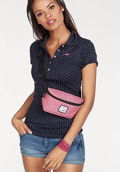 KangaROOS Poloshirt figurbetonter Schnitt, bedrucktes Punkte-Motiv, Hemdblu günstig online kaufen