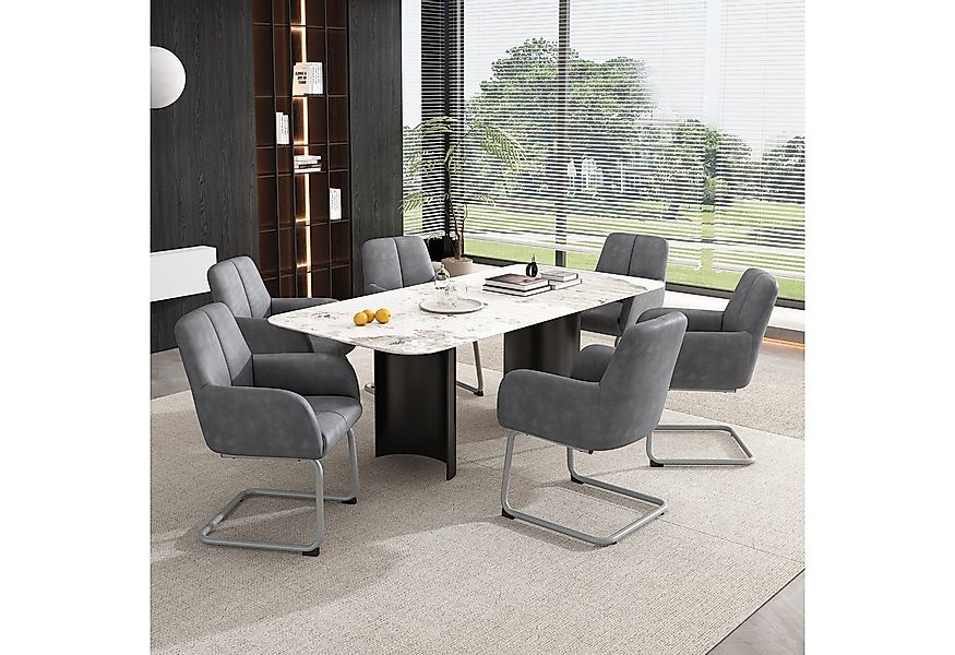 Flieks Freischwinger (6 St), 6er Set Esszimmerstühle Polsterstuhl Wohnzimme günstig online kaufen