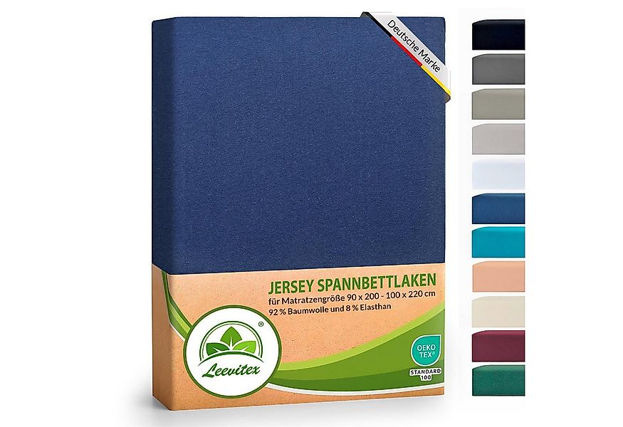 leevitex® Spannbettlaken Luxus Elasthan Jersey Spannbettlaken, Gummizug: Ru günstig online kaufen