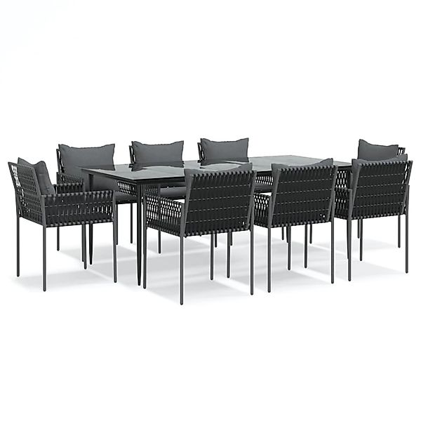 vidaXL 9-Tlg Garten-Essgruppe mit Kissen Poly Rattan und Stahl 3187064 günstig online kaufen