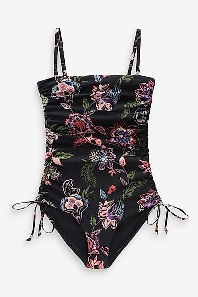 Next Badeanzug Bauchformender Bandeau-Badeanzug mit Beinrüschen günstig online kaufen