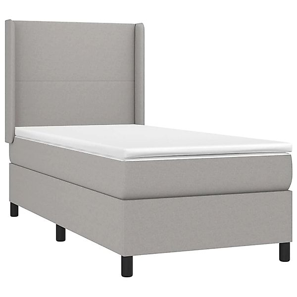 vidaXL Boxspringbett mit Matratze & LED Hellgrau 80x200 cm Stoff 3138109 günstig online kaufen