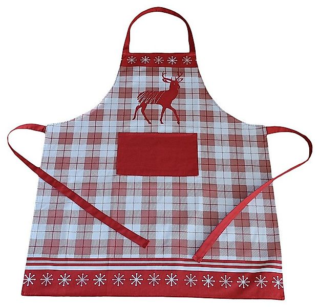 matches21 HOME & HOBBY Kochschürze Latzschürze LAURIE Hirsche rot grau Baum günstig online kaufen
