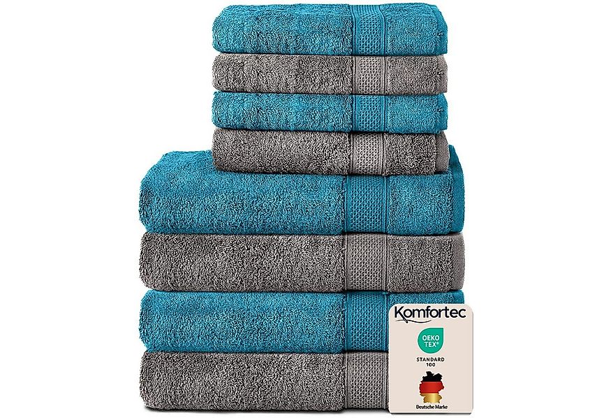 Komfortec Handtuch Set aus 100% Baumwolle, 4 Handtücher 50x100 cm und 4 Bad günstig online kaufen