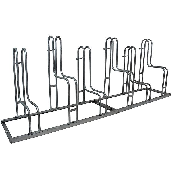 TRUTZHOLM Fahrradständer für 6 Fahrräder Höhenversetzt 210 x 75,5 cm Stahl günstig online kaufen