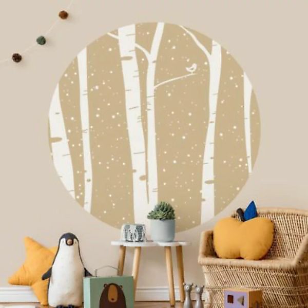 Bilderwelten Runde Tapete selbstklebend Kinderzimmer Schneekonzert zwischen günstig online kaufen