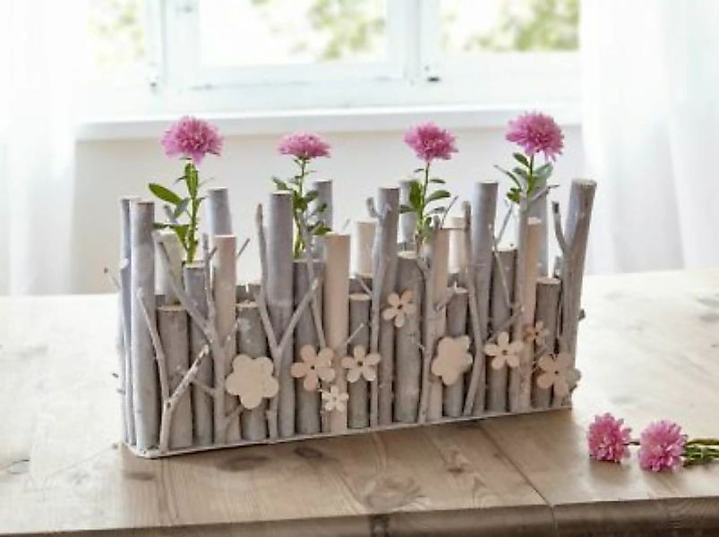 HOME Living Vase Holzblume Vasen weiß günstig online kaufen