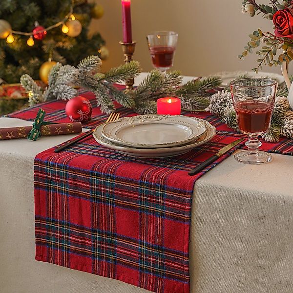 BTTO Tischdecke Tischdecke Weihnachtlich kariertes,Tischläufer Platzsets, günstig online kaufen