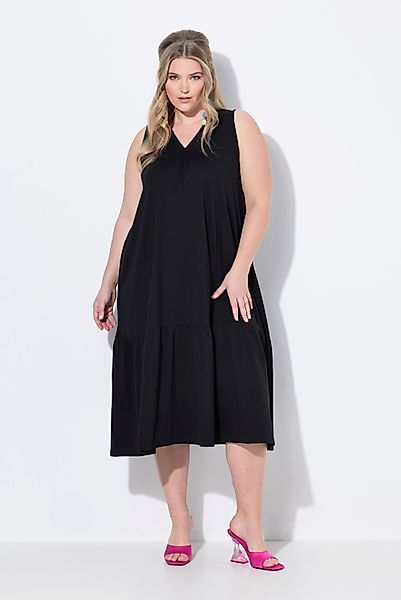 MIAMODA Jerseykleid Midikleid A-Linie Cupromix-Jersey Saumvolant günstig online kaufen