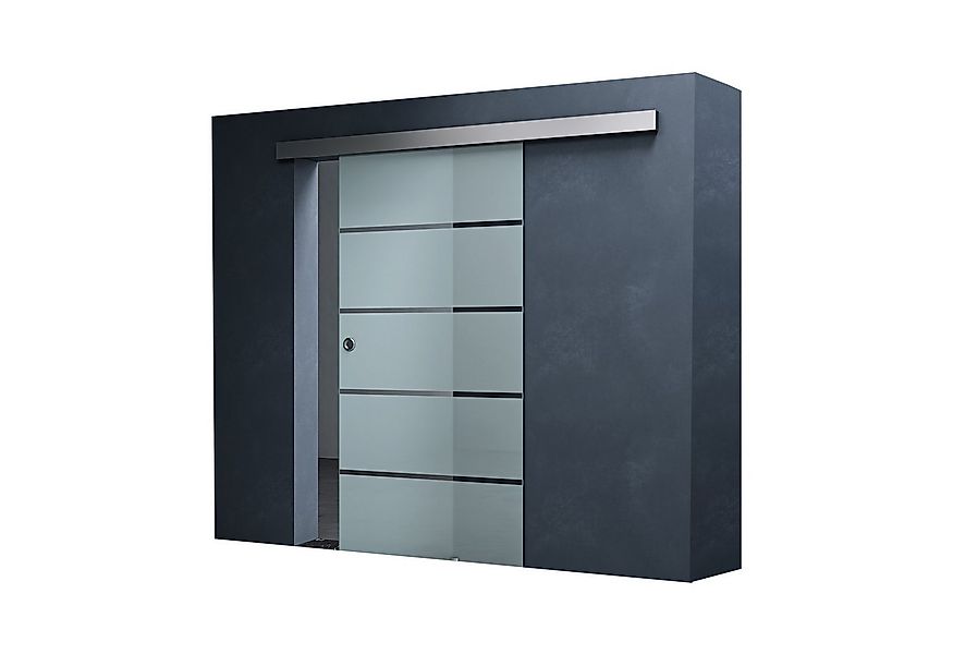 Mai & Mai Glasschiebetür komplettset in 5-Milchglas Streifen 8mm ESG-Sicher günstig online kaufen