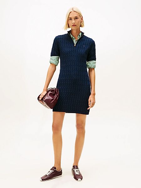 Tommy Hilfiger Minikleid "CO CABLE MID GG SHIFT MK DRESS" mit Zopfmuster günstig online kaufen