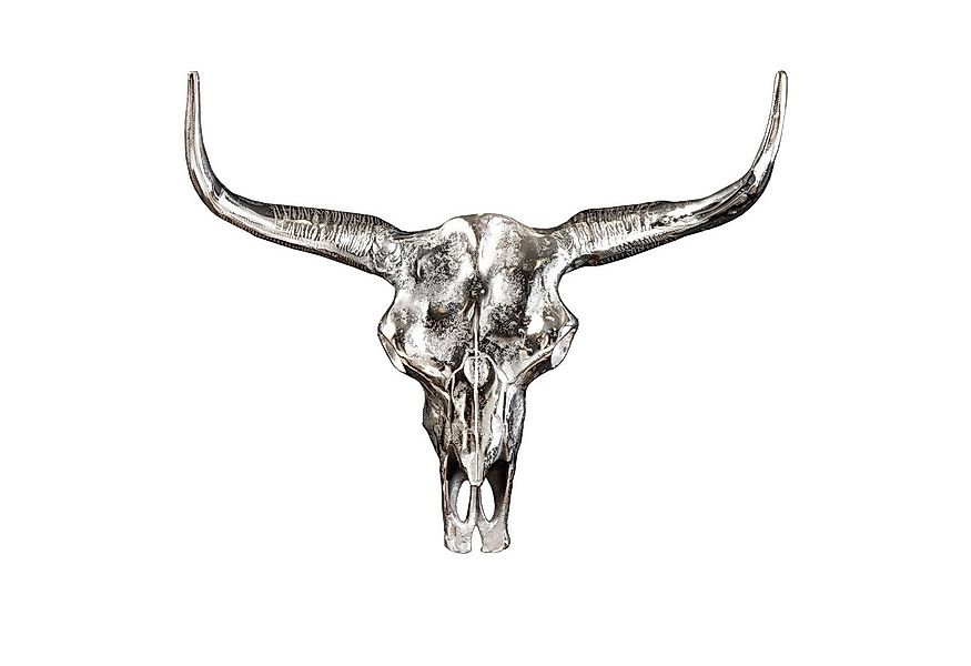 riess-ambiente Wanddekoobjekt MATADOR 70cm silber, Stierkopf · Skulptur · M günstig online kaufen