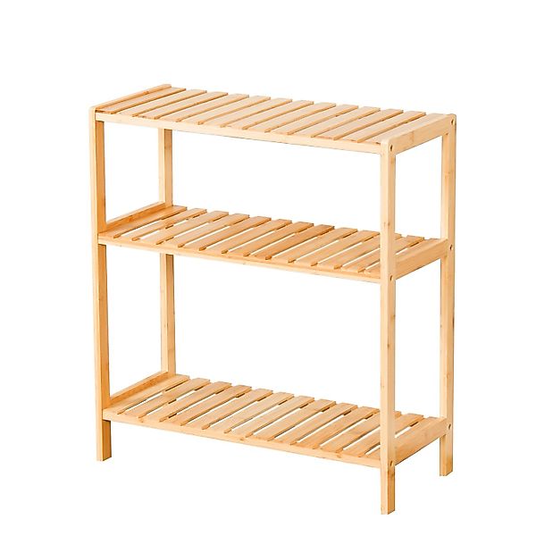 KARAT Bambus Standregal Kansas Platzsparendes Holzregal Mit 3 Etagen günstig online kaufen