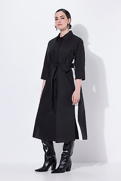 Ulla Popken Midikleid Hemdblusenkleid Galonstreifen Hemdkragen günstig online kaufen