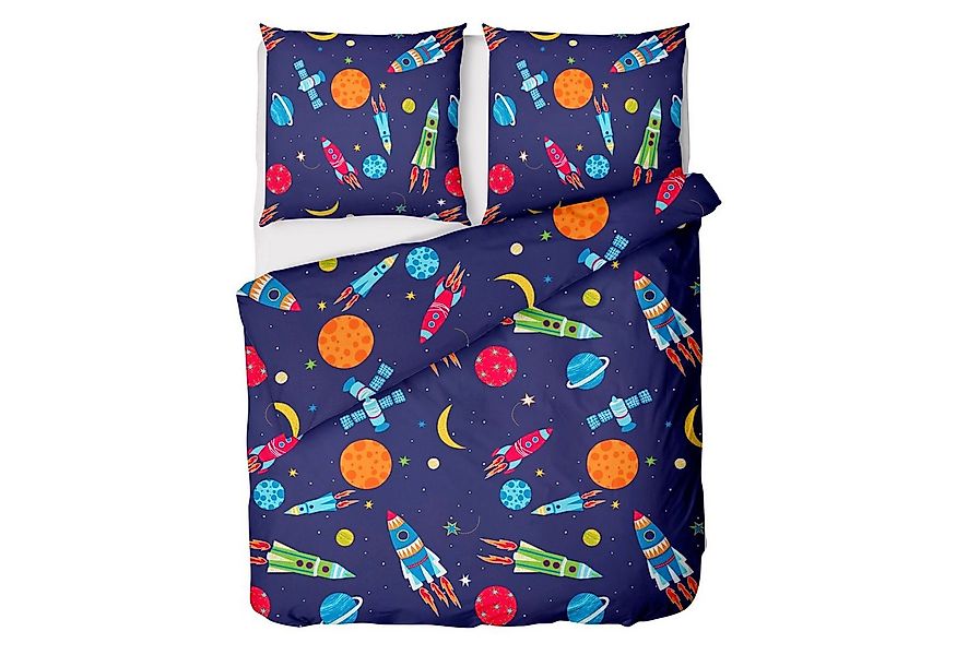 LINKHOFF Kinderbettwäsche Astronauten Bettwäsche 135x200 2tlg. - 100% Baumw günstig online kaufen