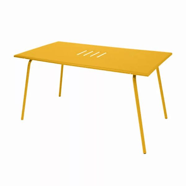 rechteckiger Tisch Monceau metall gelb / 146 x 80 cm - 6 Personen - Fermob günstig online kaufen