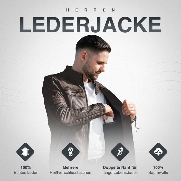 PAULGOS Lederjacke Herren Jacke Übergangsjacke Biker günstig online kaufen
