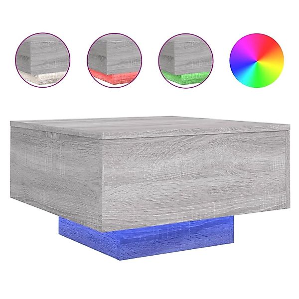vidaXL Couchtisch mit LED-Leuchten Grau Sonoma 55x55x31 cm 836579 günstig online kaufen