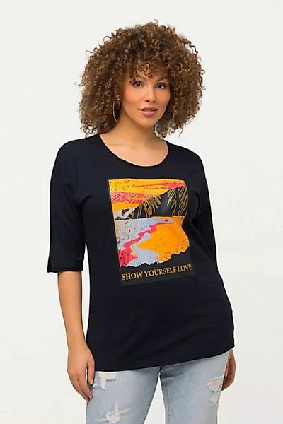 Ulla Popken Rundhalsshirt T-Shirt Landschaft Oversized Rundhals Halbarm günstig online kaufen
