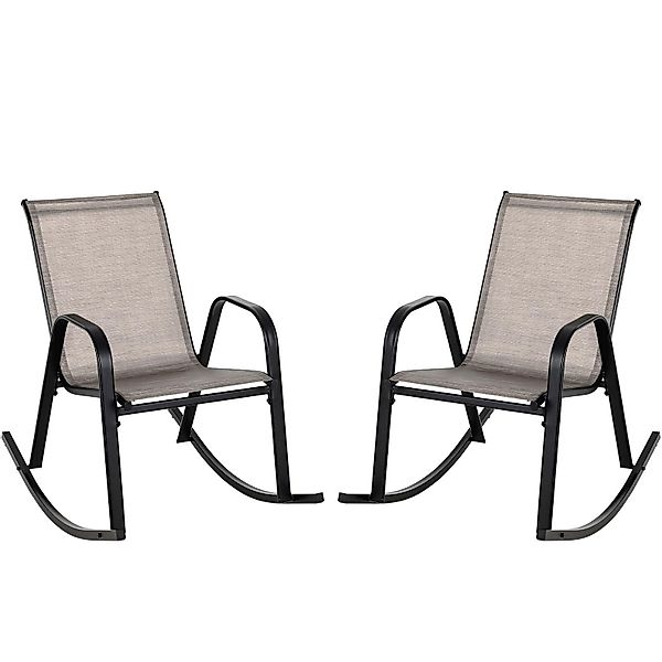 KOMFOTTEU Schaukelstuhl Gartenstuhl (2er Set), mit günstig online kaufen