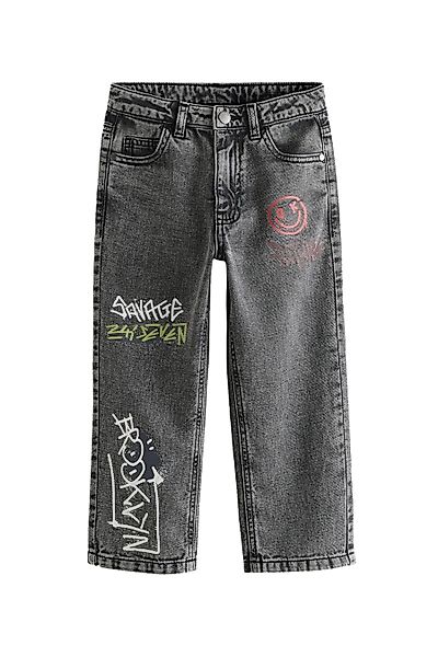 Next Schlupfjeans Jeans mit Graffiti-Print aus günstig online kaufen
