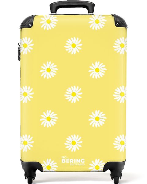 NoBoringSuitcases.com© Hartschalen-Trolley Pastellgelb mit Gänseblümchen 55 günstig online kaufen