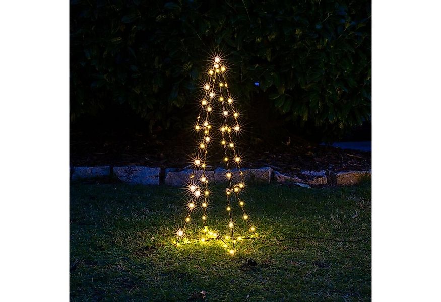 BURI Dekofigur 3D Drahtbaum 70LED 34,5x71cm schwarz Leuchtbaum Weihnachtsde günstig online kaufen