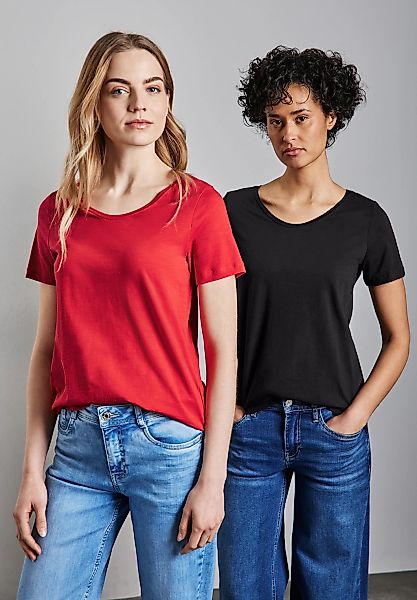 STREET ONE V-Shirt, im soften Baumwoll-Mix günstig online kaufen