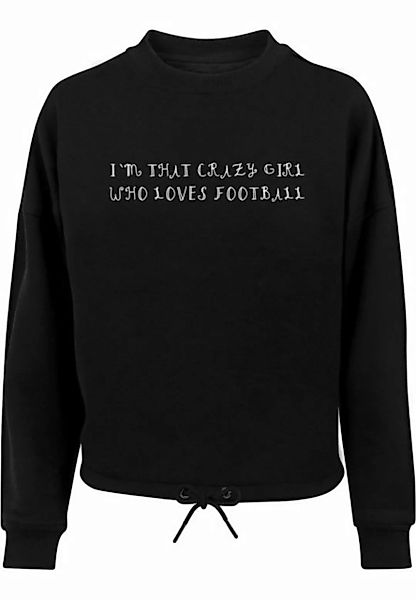 Merchcode Sweater Merchcode Damen Ladies Crazy Football Girl Oversize Crewn günstig online kaufen
