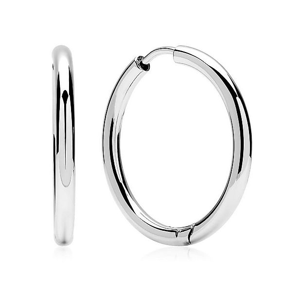 Unique Paar Creolen Schlicht aus Edelstahl in Silber 2,5 cm Durchmesser E51 günstig online kaufen