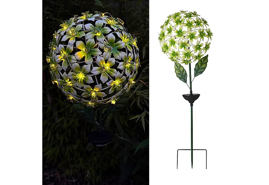 Online-Fuchs Gartenstecker aus Hibiskus Blüten mit LED-Solar Beleuchtung - günstig online kaufen