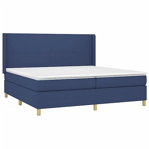 vidaXL Boxspringbett mit Matratze & LED Blau 200x200 cm Stoff 3138747 günstig online kaufen