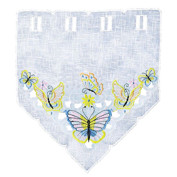 Delindo Lifestyle Scheibengardine Schmetterlinge, Stangendurchzug (2 günstig online kaufen