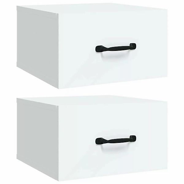 vidaXL Wand-Nachttische 2 Stk Weiß 35x35x20 cm Modell 1 günstig online kaufen