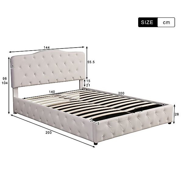 STILVORA Polsterbett 140x200 Doppelbett mit Stauraum Jugendbett mit verstel günstig online kaufen