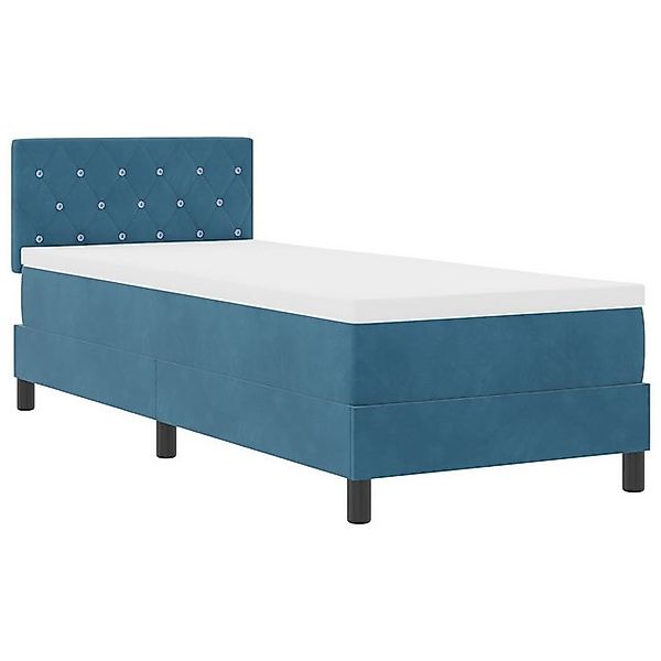 vidaXL Bett Boxspringbett mit Matratze Dunkelblau 80x200 cm Samt (1-tlg) günstig online kaufen