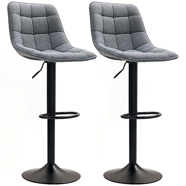 HOMCOM Barhocker mit Lehne, Stahlgestell, Chenille-Optik günstig online kaufen