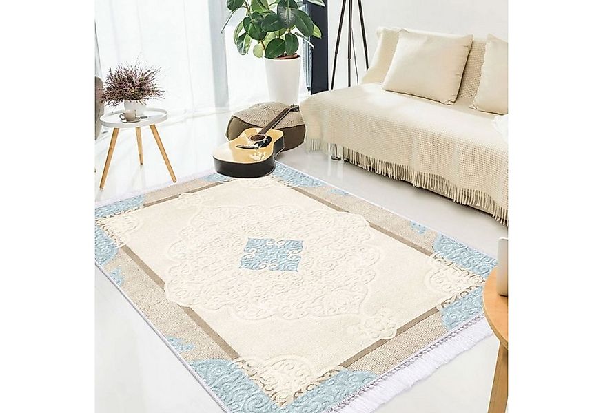Jungengel Textilien Teppich Orient Türkis 120x160cm Waschbar 30°C Läufer Te günstig online kaufen