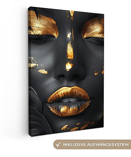 OneMillionCanvasses® Leinwandbild Frau - Gold - günstig online kaufen
