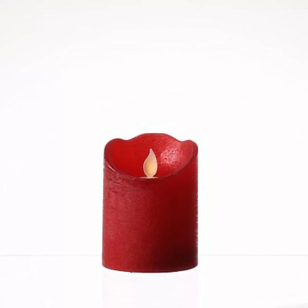 MARELIDA LED Kerze Twinkle Echtwachs bewegte Flamme D: 7,5cm H: 10cm rot günstig online kaufen
