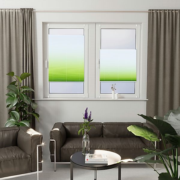 K-HOME Plissee Farbverlauf `Sunrise´, verspannt, Klemmfix, günstig online kaufen