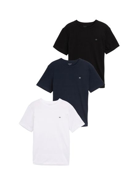 TOM TAILOR T-Shirt Packung, 3 Stk. tlg. 3er Pack mit Logo-Stickerei günstig online kaufen
