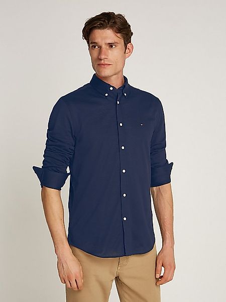 Tommy Hilfiger Businesshemd FLEX DOBBY Slim Fit SHIRT mit Logostickerei günstig online kaufen
