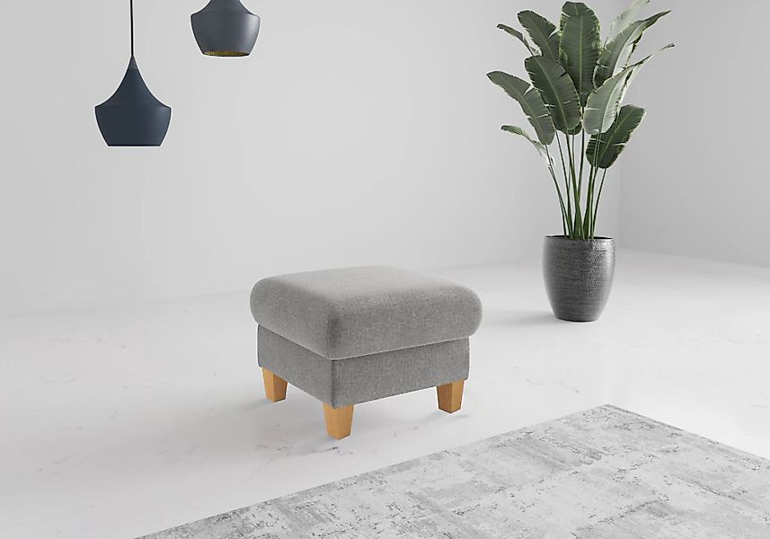 Home affaire Polsterhocker "Rochelle", (1 St.), Massive 12 cm Holzbeine günstig online kaufen