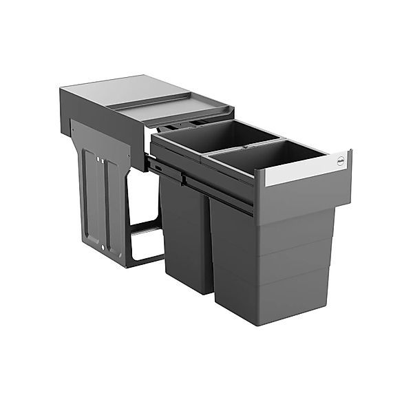 HAILO Abfallsammler Mülleimer Tandem 2x 13L Vollauszug Dunkelgrau 3666901 günstig online kaufen