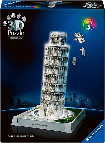 Ravensburger 3D-Puzzle Iconics: Schiefer Turm von Pisa - mit Licht, 216 Puz günstig online kaufen