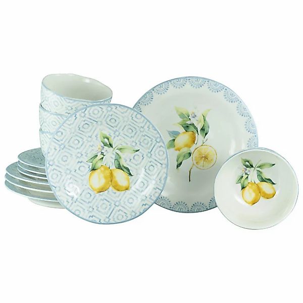 CreaTable Tafelservice Lemoncello bunt Steinzeug 12 tlg. günstig online kaufen