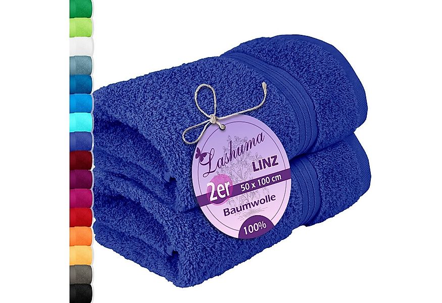 Lashuma Handtücher Linz, Frottee (2-St), Hochwertiges Handtuch Set blau 50x günstig online kaufen