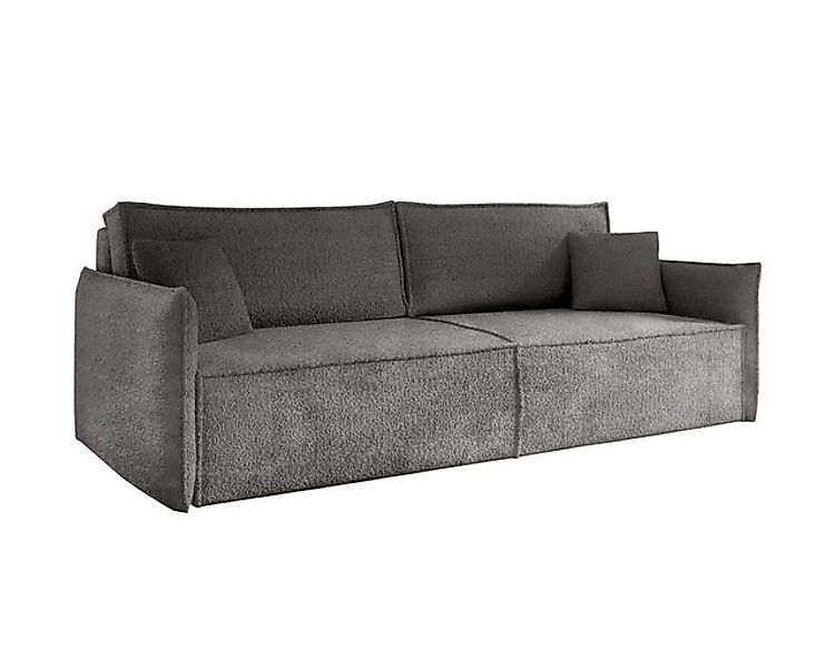 Deine Möbel 24 Sofa LILA 221 cm breit Sofa Wohnzimmer Couch Boucle, Creme B günstig online kaufen